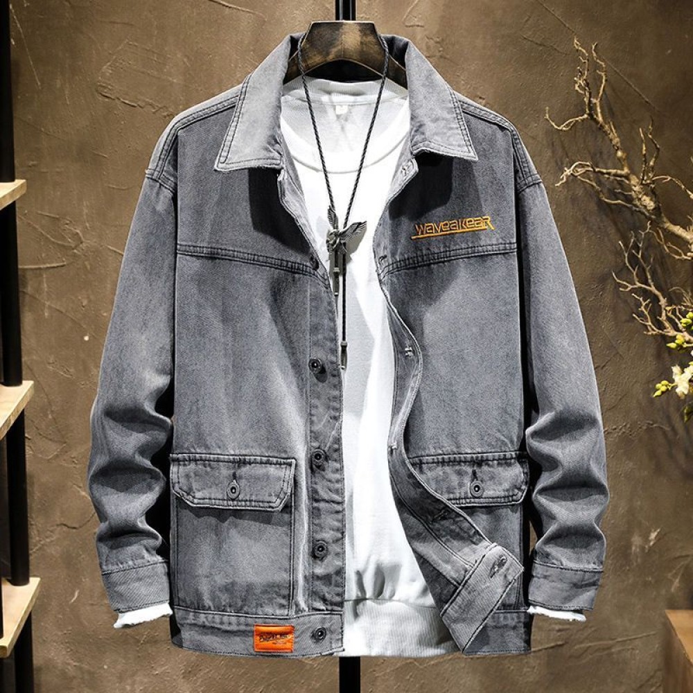 keocsale 2023 Spring and Autumn Denim Jackets Men's Loose Work Jackets Men's Clothes American Spring Clothing Trendy Brand Versatile Tops